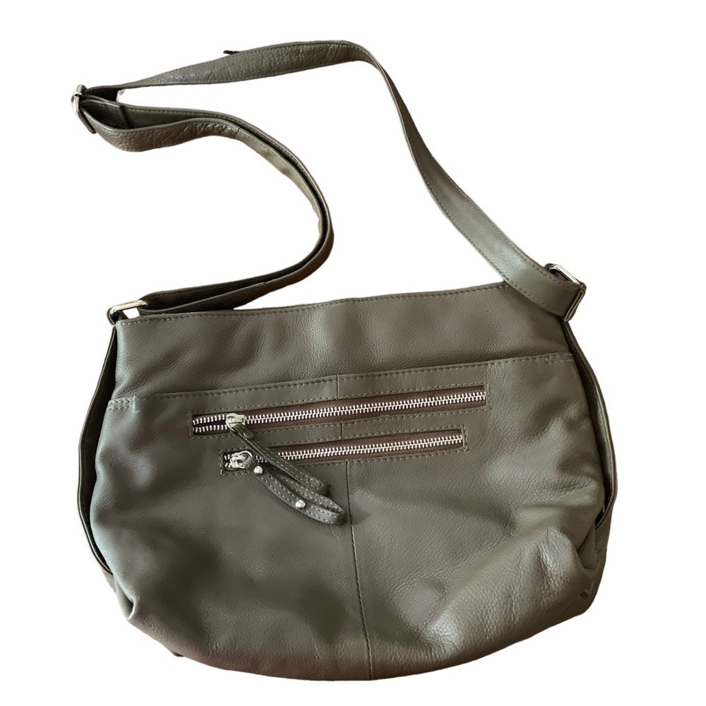 Great American Leather Works Olive Green Genuine Leather Crossbody Bag